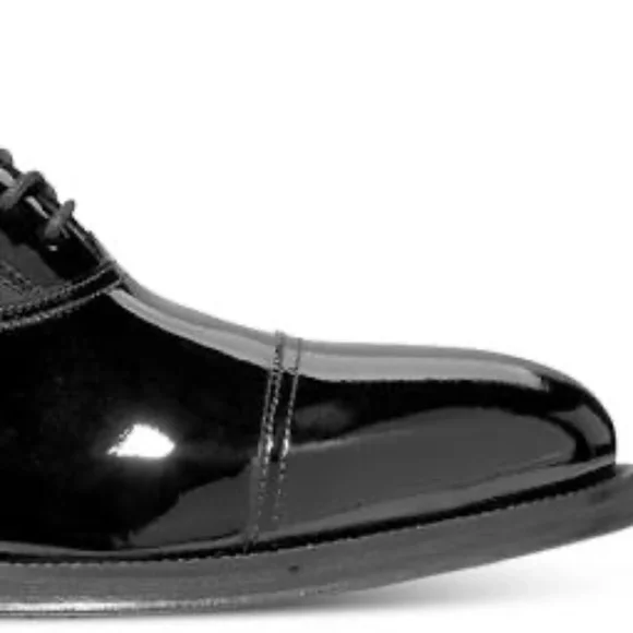 COLE HAAN Modern Essentials Black Patent Leather Cap Toe Oxfords C38309